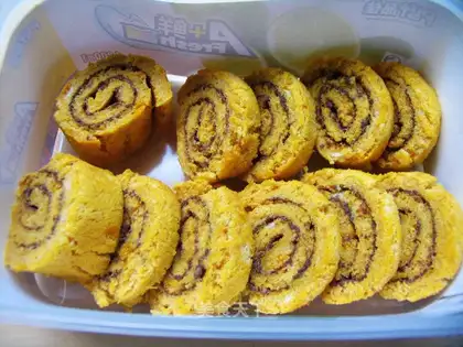 Mango chocolate cake roll