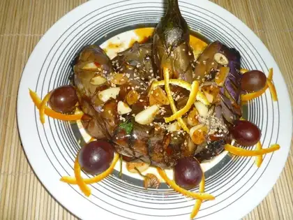Fresh eggplants compete with dragons