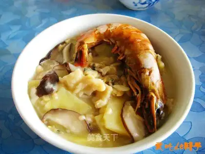 Mushroom seafood pimples soup