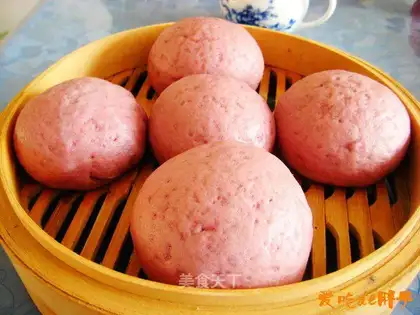 Purple sweet potato steamed buns