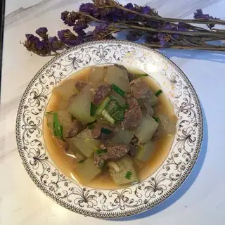 Beefballs and melons
