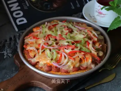 A pizza with the flesh and blood