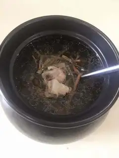 Tea, mushroom, bone soup