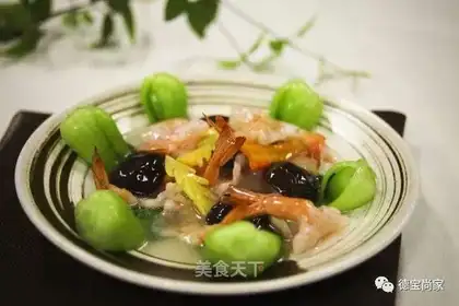 Three pieces of shrimp