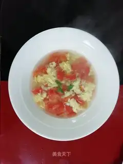 Tomato rice egg soup