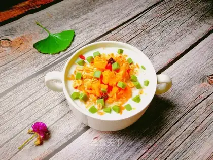 Red potato yogurt cup