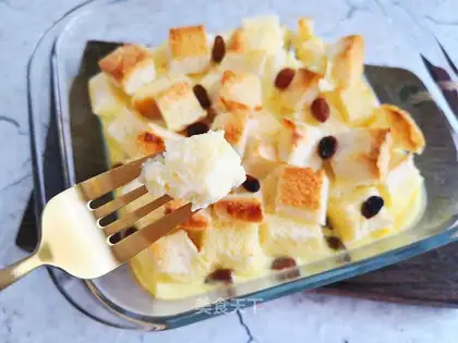 Toast egg pudding