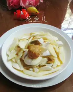 A duck egg is fried white