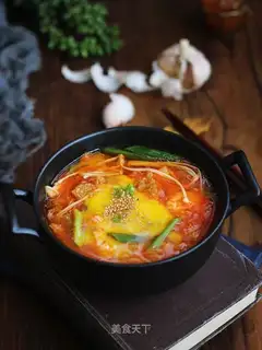 Korean spicy tofu soup