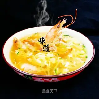 Shrimp omelet soup