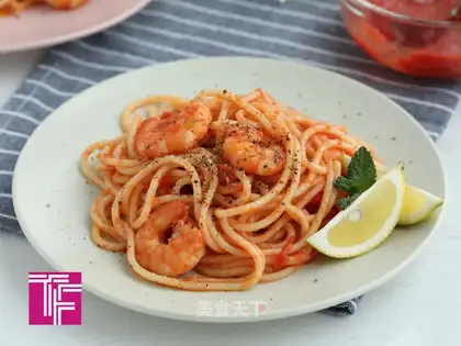 Tomato shrimp pasta