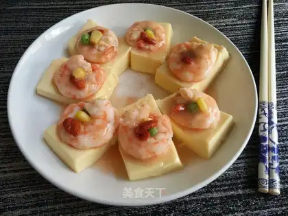 Eggs, tofu, shrimp