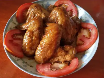 Chicken wings with eggplant juice