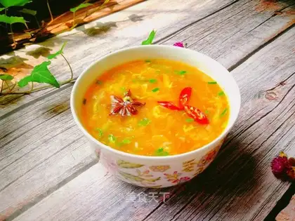 Cheese and eggs soup