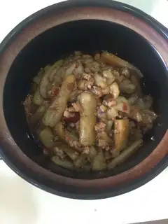 Salt fish eggplant