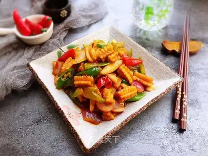 Celery peppers blow up squid