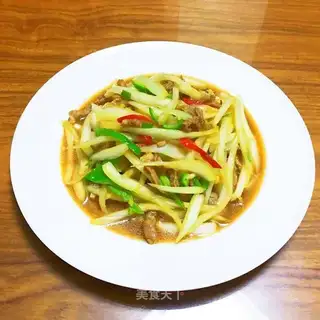 The cabbage is fried meat