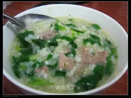 pork liver and spinach porridge