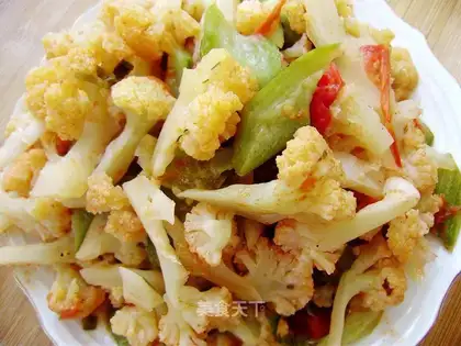 Roasted cauliflower with loofah