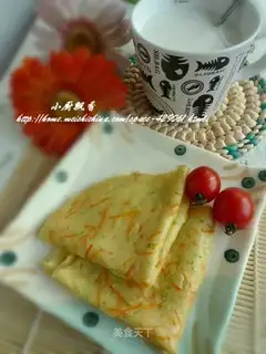 Carrot and bamboo cucumber pancakes
