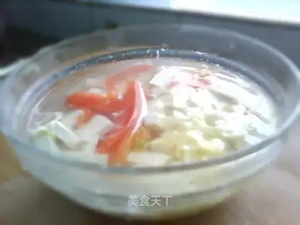 Tofu, tomato and egg soup