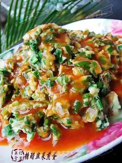 Sweet and sour leek fried eggs