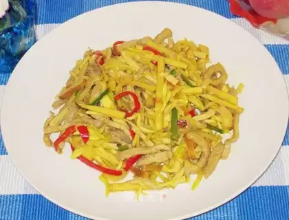 stir-fried tofu with fresh bamboo shoots