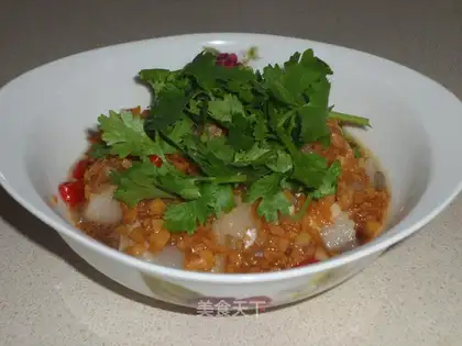 white pork with garlic mashed