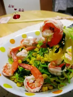 Corn shrimp pasta