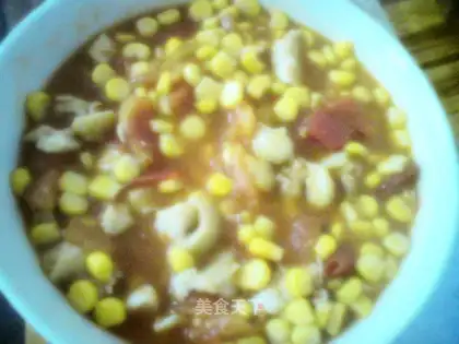 diced chicken with tomato and corn