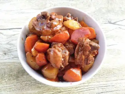 Potato carrot chicken leg