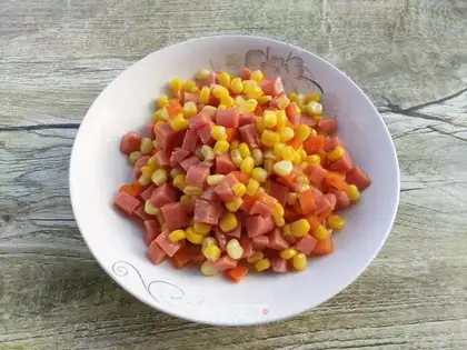 Ham sausage carrots for corn