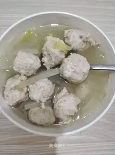 A handmade winter melon ball soup