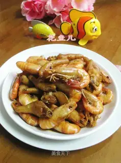 Chicken claws burning shrimp