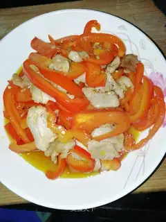 Sweet pepper fried meat