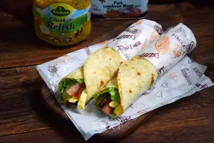 A sour cucumber-meal burrito