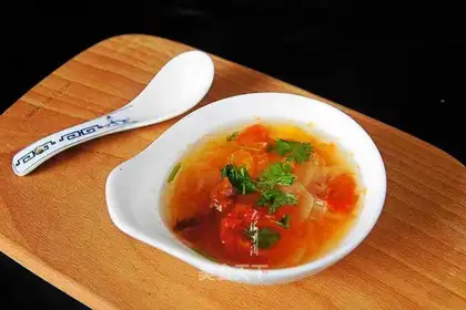 Old cucumber tomato soup