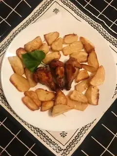 Potato roast chicken wings
