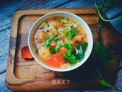 Shrimp skinball soup