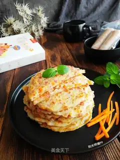 Fresh sausage carrot pancakes