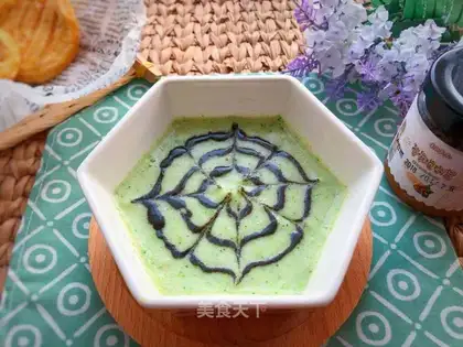 Mashed mashed mashed milk and blue flowers