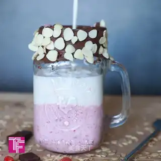 A strawberry milkshake