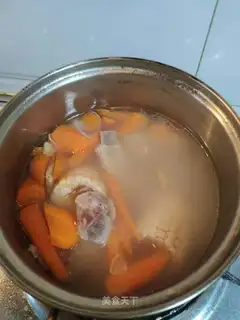 Corn carrot steak soup