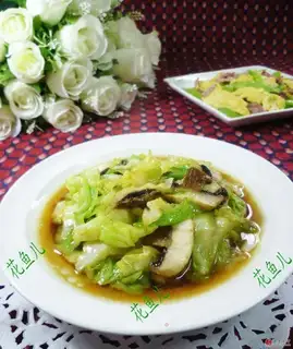 Fresh mushrooms and cabbage
