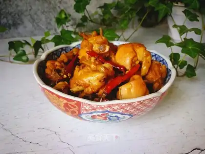 A red roasted chicken