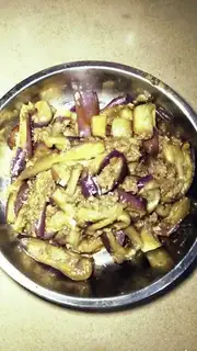 Meat and eggplant