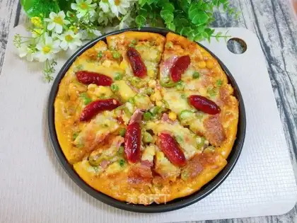Pumpkin garden pizza