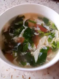 Potato egg spinach soup