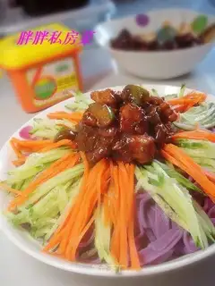 Hand-rolled purple potato noodles