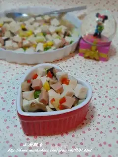 Colorful diced tofu